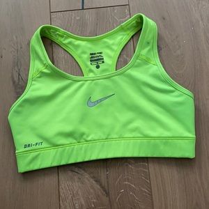 Nike neon yellow sports bra